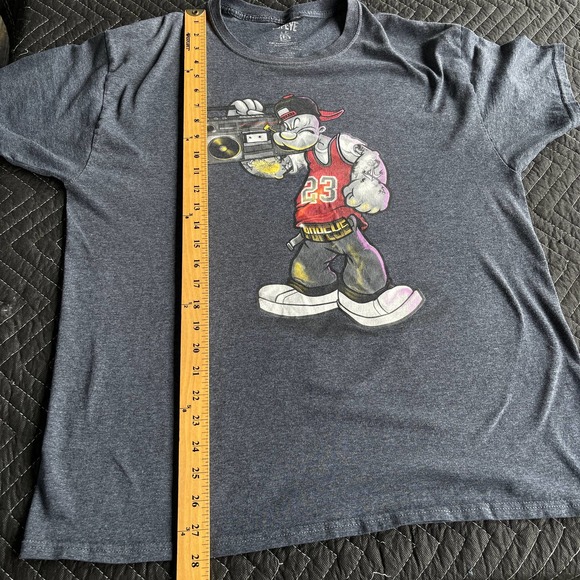Popeye Shirt Adult Large Gray Cartoon Sailorman Boom Box Graphic T-shirt - Picture 7 of 8